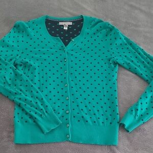 Banana Republic Green Polka Dot Cardigan